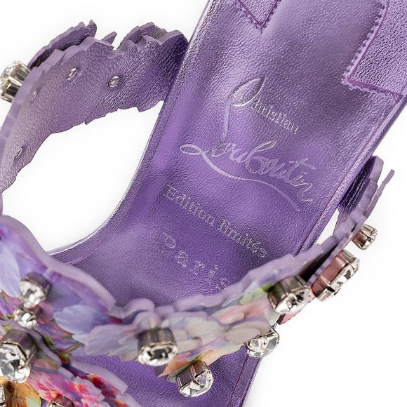 Christian Louboutin Flora 85mm crystal accent wedding heels RETAIL 2,995 - Picture 3 of 11